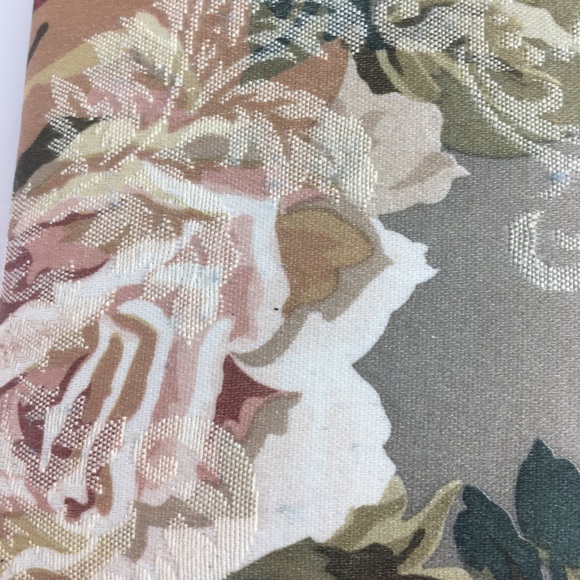 Floral Jacquard Fabric Covered Box Green Ivory Roses Book - Picture 6 of 11